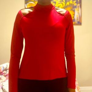 Suzy Shier Cut-out Shoulder Blouse